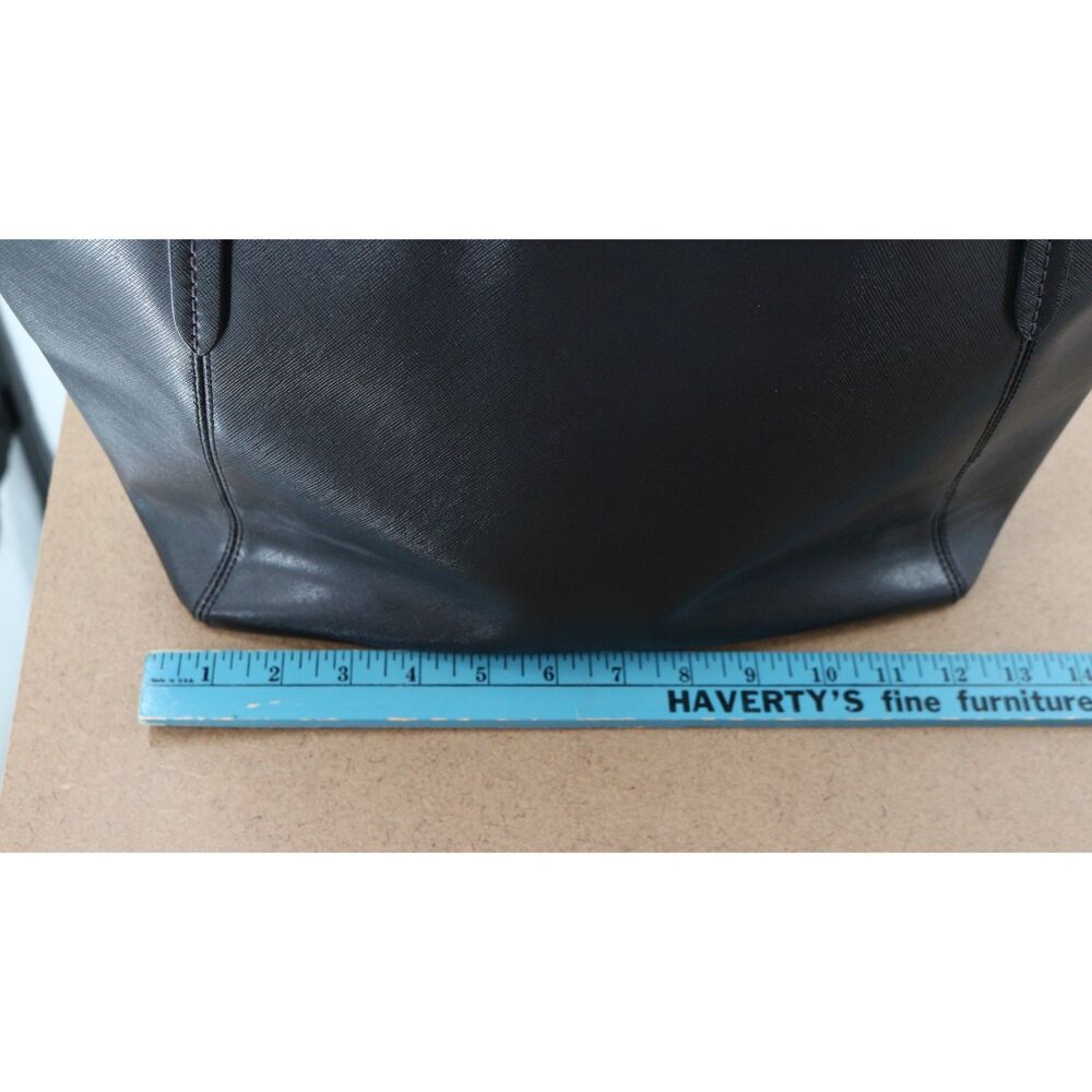 Coach Peyton Leather Zip Top Tote Shoulder Bag Large Black Saffiano - Picture 10 of 10